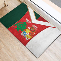 Rugby Tonga and Lebanon Rubber Doormat Mate Maa Tonga Cedars Together