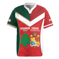 Custom Rugby Tonga and Lebanon Rugby Jersey Mate Maa Tonga Cedars Together