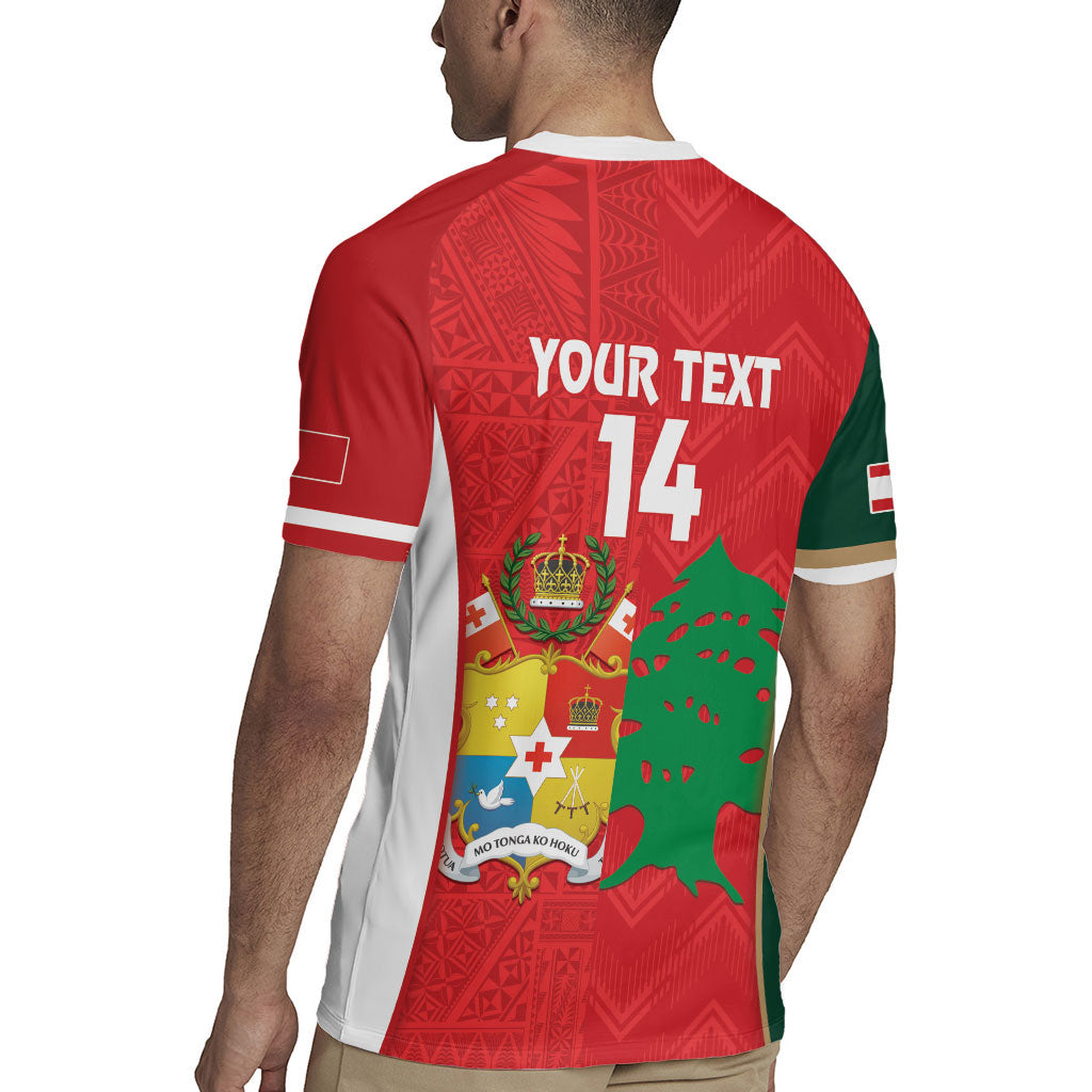 Custom Rugby Tonga and Lebanon Rugby Jersey Mate Maa Tonga Cedars Together