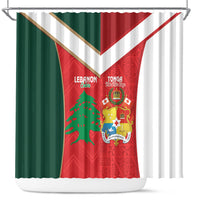 Rugby Tonga and Lebanon Shower Curtain Mate Maa Tonga Cedars Together
