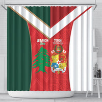Rugby Tonga and Lebanon Shower Curtain Mate Maa Tonga Cedars Together