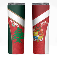 Rugby Tonga and Lebanon Skinny Tumbler Mate Maa Tonga Cedars Together