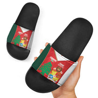 Rugby Tonga and Lebanon Slide Sandals Mate Maa Tonga Cedars Together