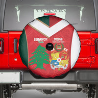 Rugby Tonga and Lebanon Spare Tire Cover Mate Maa Tonga Cedars Together