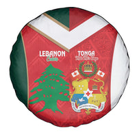 Rugby Tonga and Lebanon Spare Tire Cover Mate Maa Tonga Cedars Together