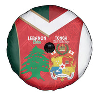 Rugby Tonga and Lebanon Spare Tire Cover Mate Maa Tonga Cedars Together