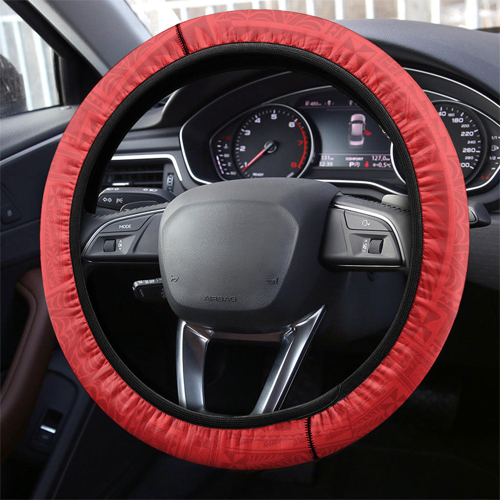 Rugby Tonga and Lebanon Steering Wheel Cover Mate Maa Tonga Cedars Together