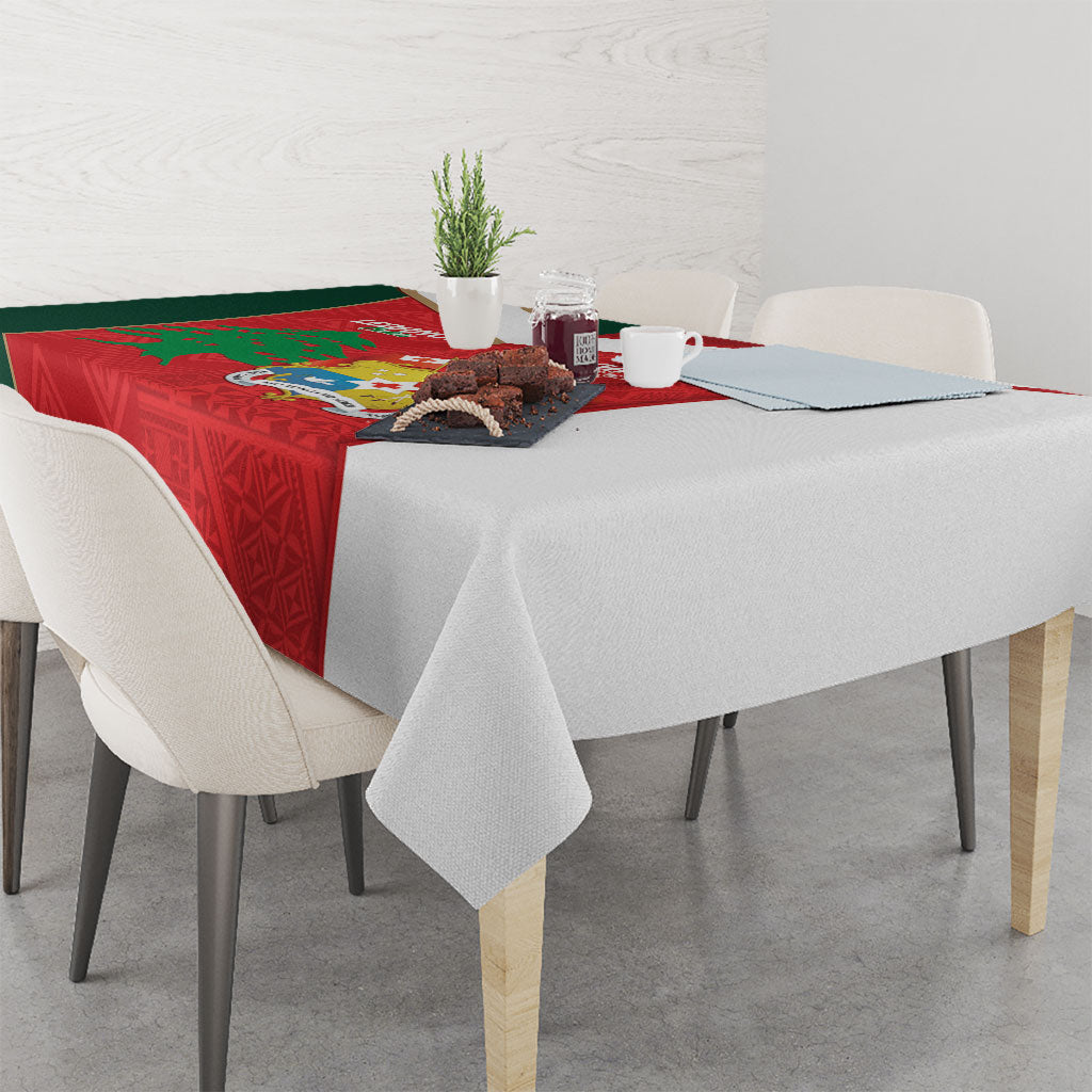 Rugby Tonga and Lebanon Tablecloth Mate Maa Tonga Cedars Together