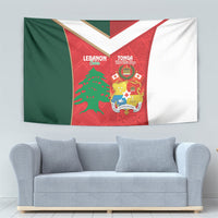 Rugby Tonga and Lebanon Tapestry Mate Maa Tonga Cedars Together