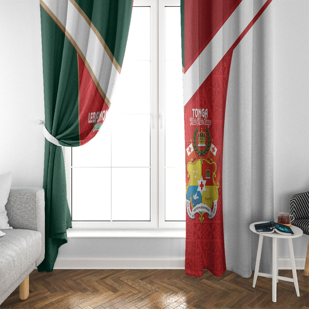 Rugby Tonga and Lebanon Window Curtain Mate Maa Tonga Cedars Together