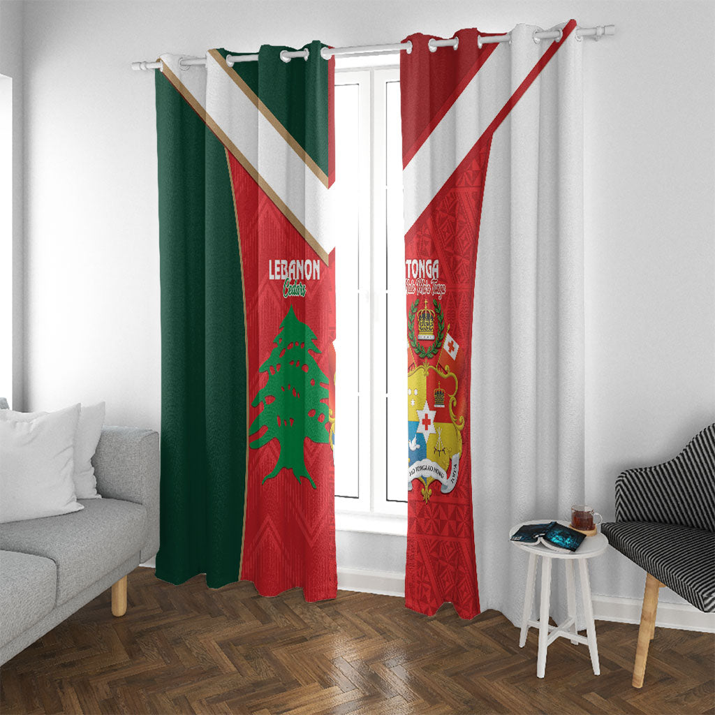 Rugby Tonga and Lebanon Window Curtain Mate Maa Tonga Cedars Together