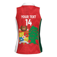 Custom Rugby Tonga and Lebanon Women Sleeveless Polo Shirt Mate Maa Tonga Cedars Together