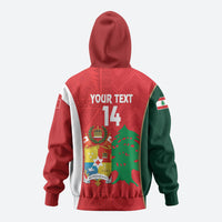 Custom Rugby Tonga and Lebanon Zip Hoodie Mate Maa Tonga Cedars Together