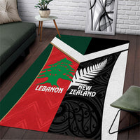 Rugby New Zealand and Lebanon Area Rug All Black Cedars Together