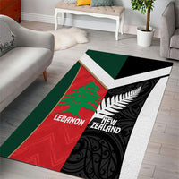 Rugby New Zealand and Lebanon Area Rug All Black Cedars Together