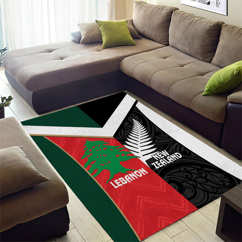 Rugby New Zealand and Lebanon Area Rug All Black Cedars Together
