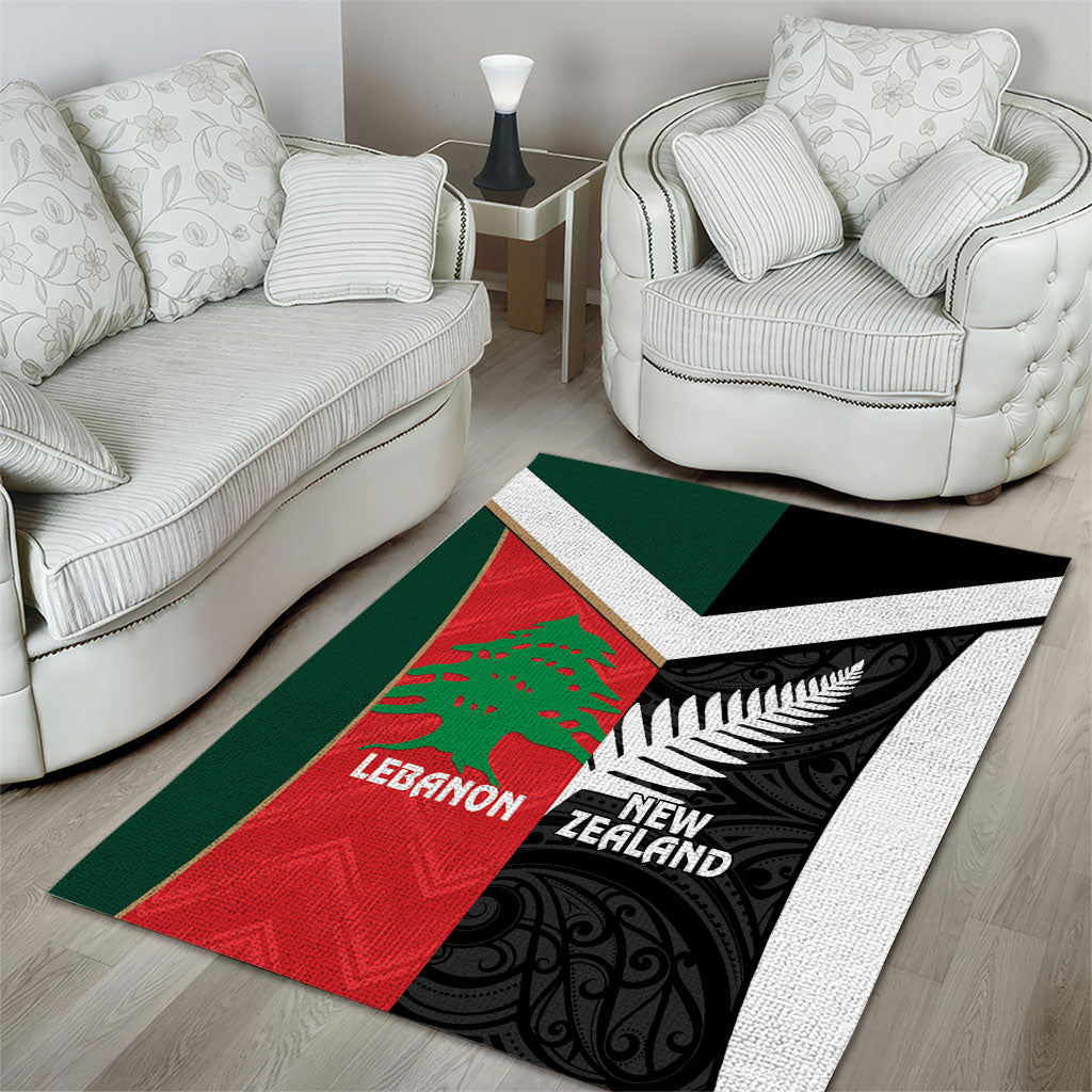 Rugby New Zealand and Lebanon Area Rug All Black Cedars Together