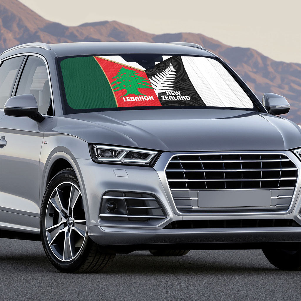 Rugby New Zealand and Lebanon Auto Sun Shade All Black Cedars Together