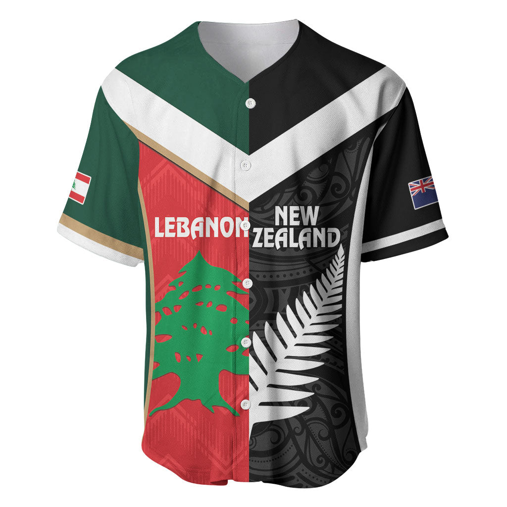 Custom Rugby New Zealand and Lebanon Baseball Jersey All Black Cedars Together