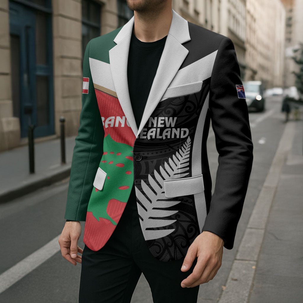 Custom Rugby New Zealand and Lebanon Blazer All Black Cedars Together