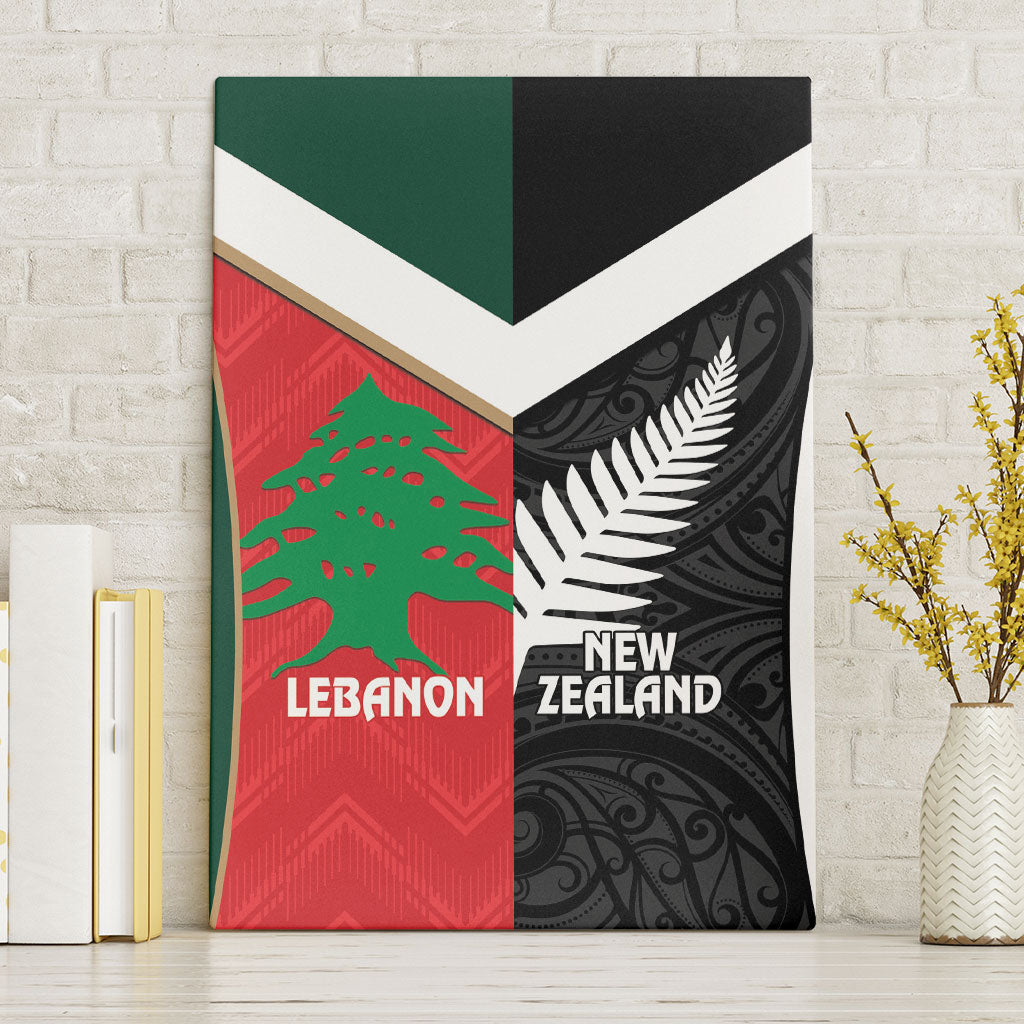 Rugby New Zealand and Lebanon Canvas Wall Art All Black Cedars Together