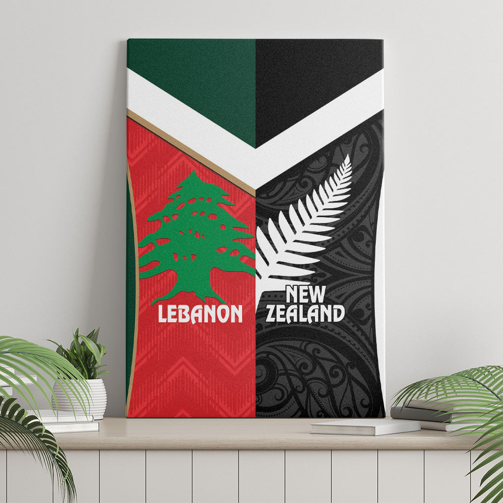 Rugby New Zealand and Lebanon Canvas Wall Art All Black Cedars Together