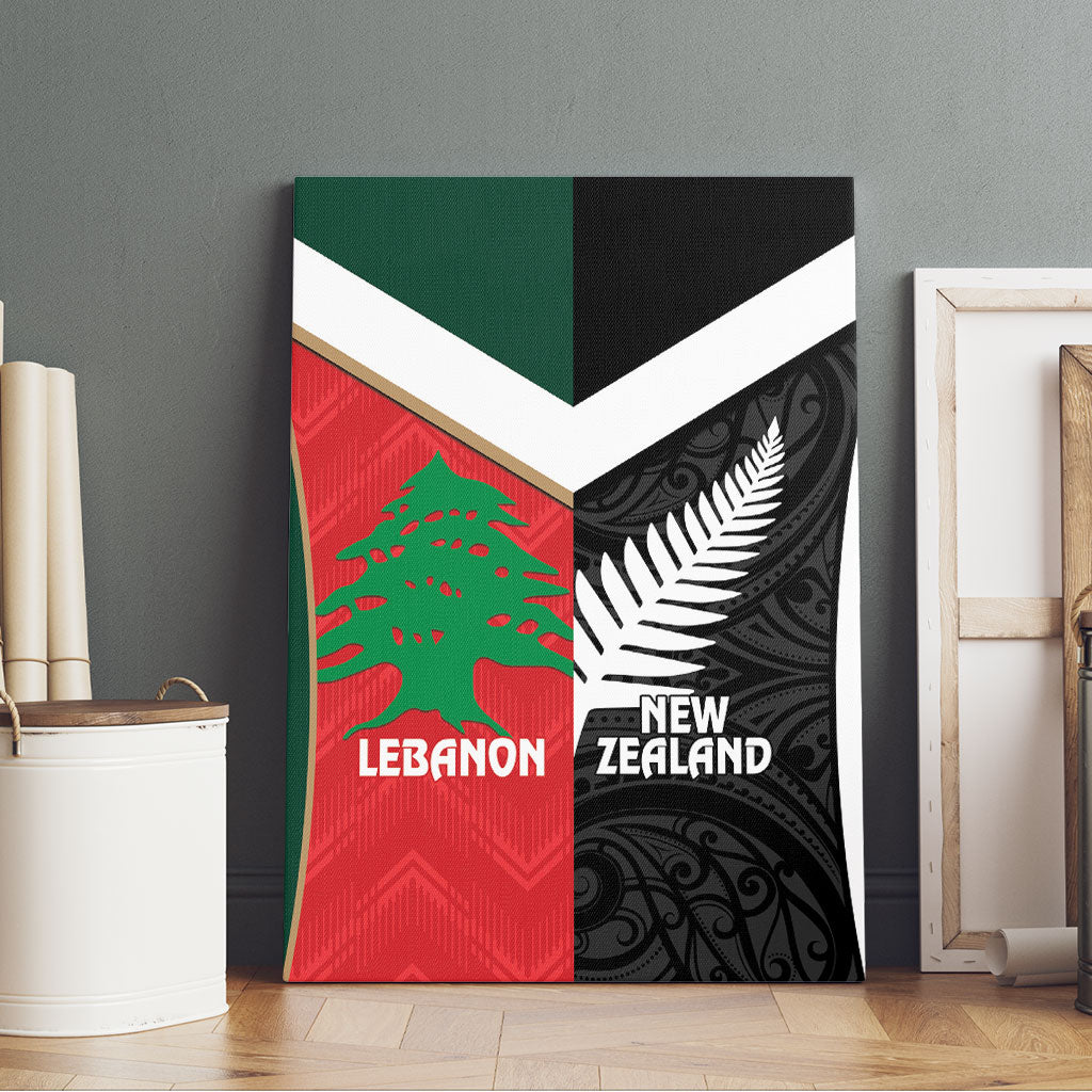 Rugby New Zealand and Lebanon Canvas Wall Art All Black Cedars Together