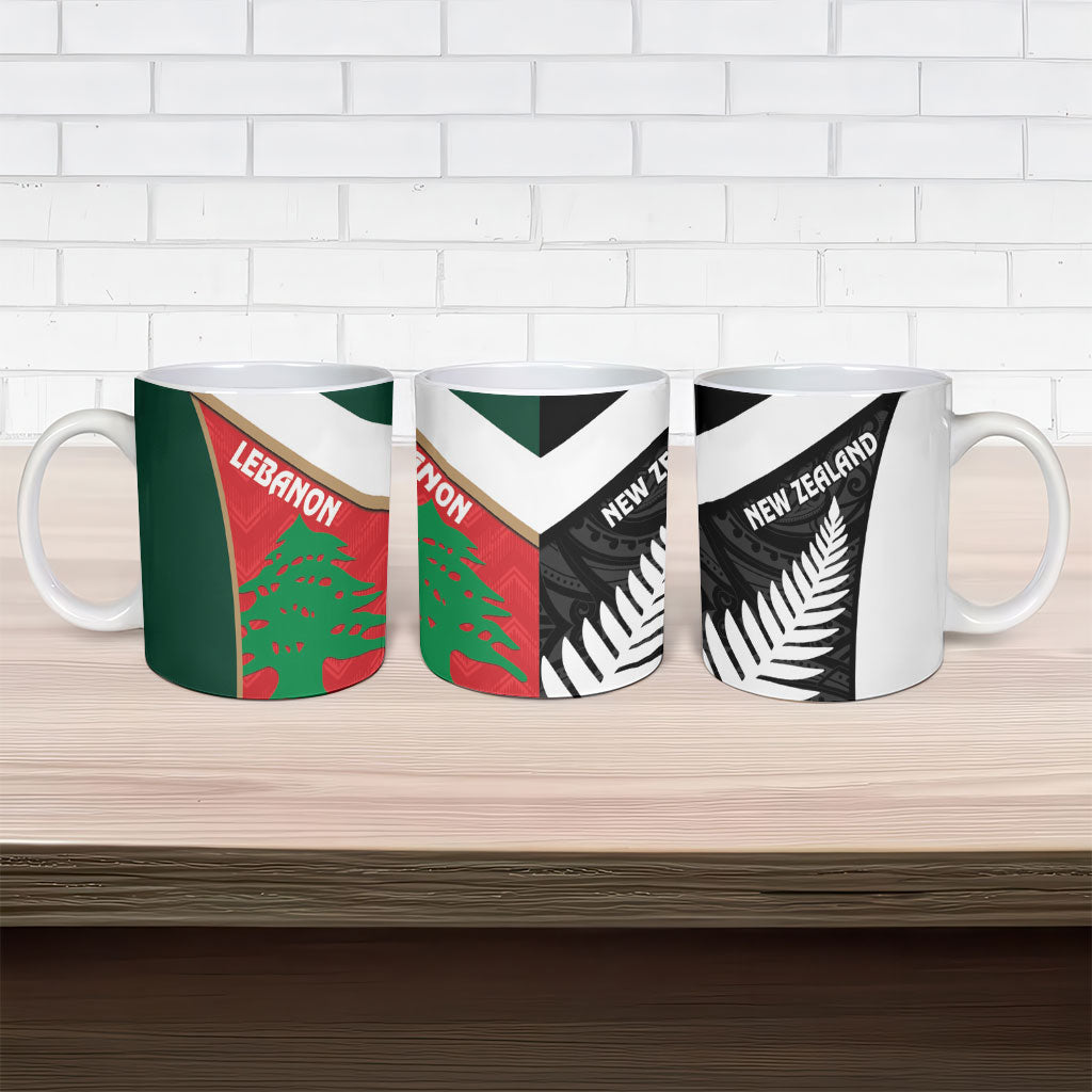 Rugby New Zealand and Lebanon Ceramic Mug All Black Cedars Together