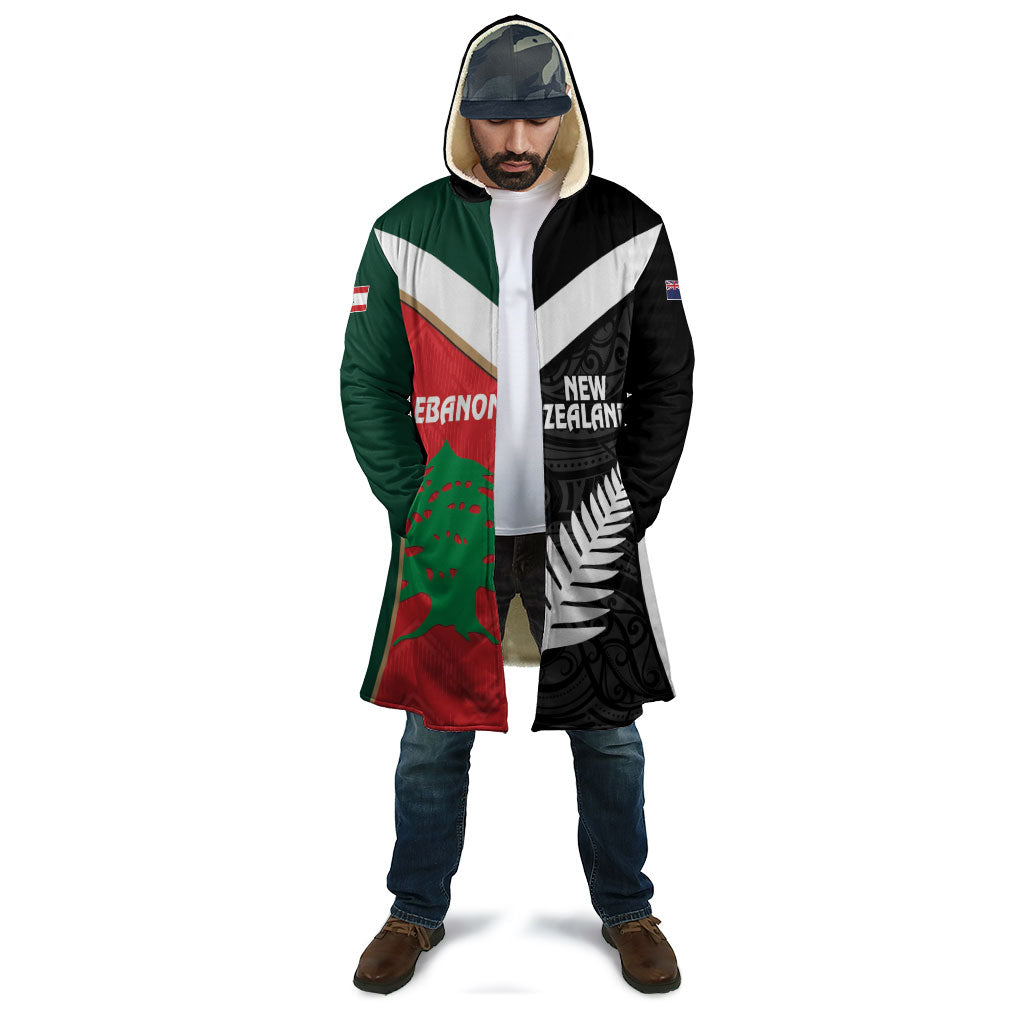 Custom Rugby New Zealand and Lebanon Cloak All Black Cedars Together