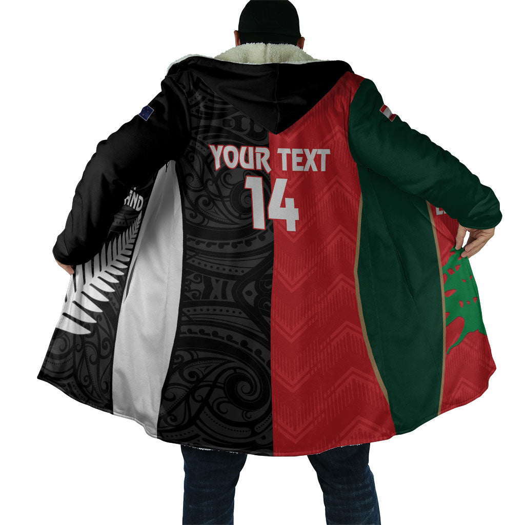 Custom Rugby New Zealand and Lebanon Cloak All Black Cedars Together