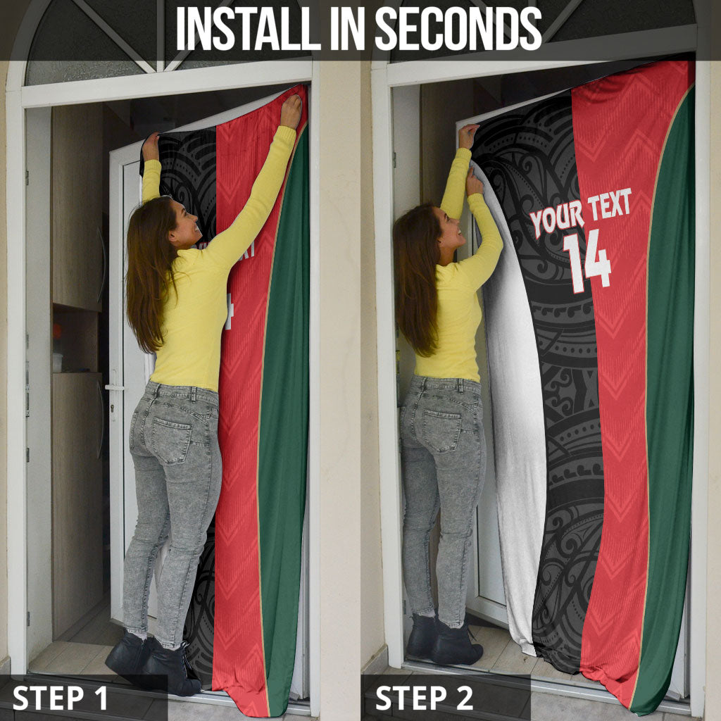 Custom Rugby New Zealand and Lebanon Door Cover All Black Cedars Together