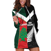 Custom Rugby New Zealand and Lebanon Hoodie Dress All Black Cedars Together