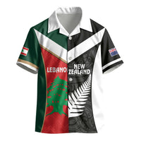 Custom Rugby New Zealand and Lebanon Kid Hawaiian Shirt All Black Cedars Together