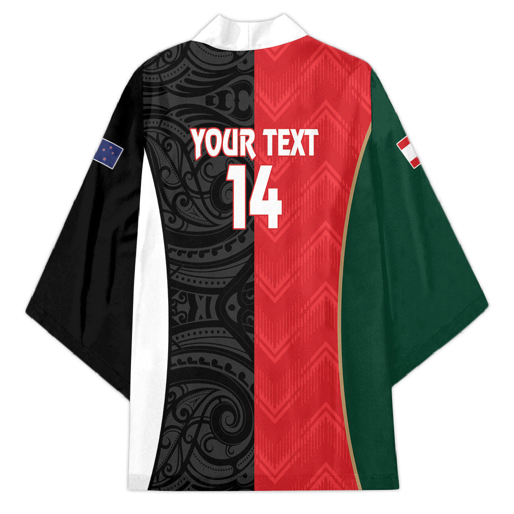 Custom Rugby New Zealand and Lebanon Kimono All Black Cedars Together