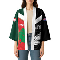 Custom Rugby New Zealand and Lebanon Kimono All Black Cedars Together