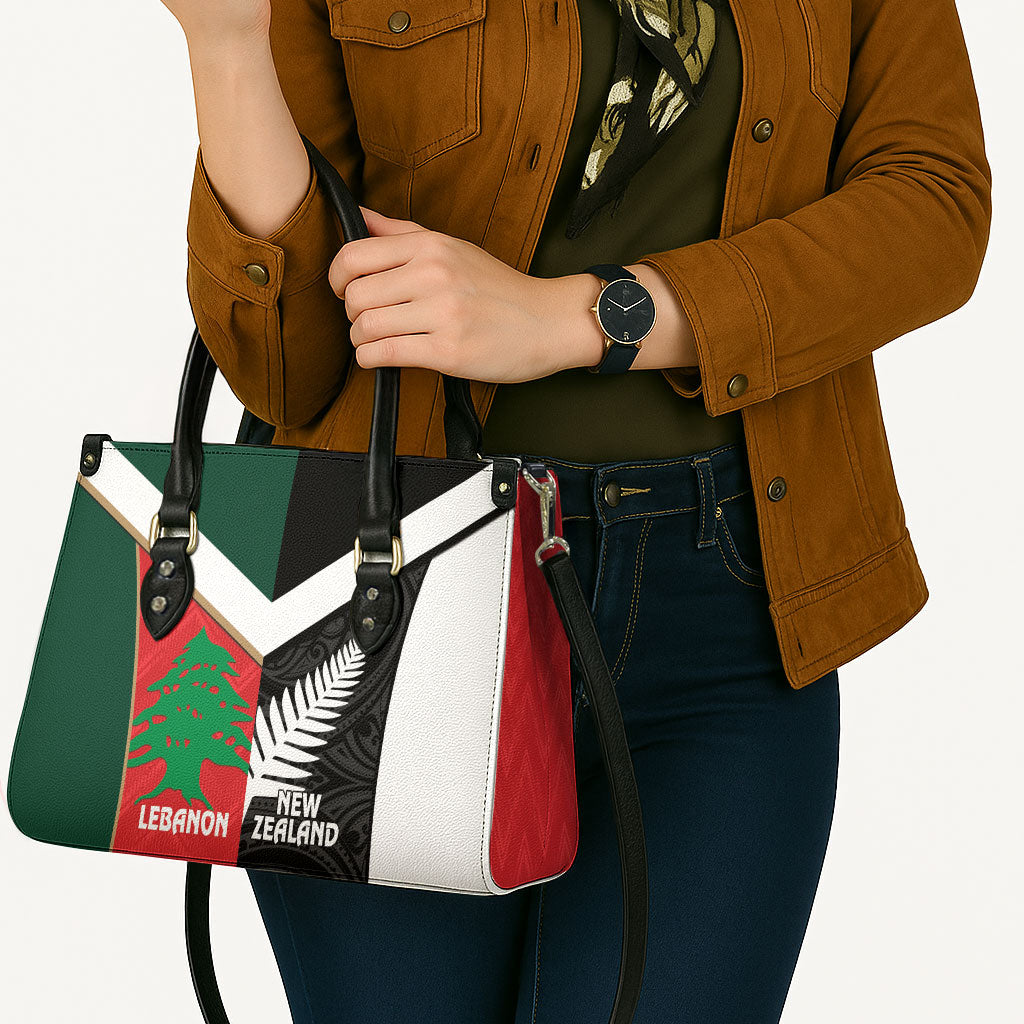Rugby New Zealand and Lebanon Leather Bag All Black Cedars Together