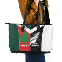 Rugby New Zealand and Lebanon Leather Tote Bag All Black Cedars Together