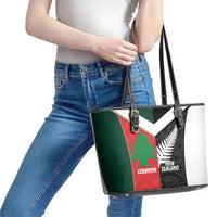 Rugby New Zealand and Lebanon Leather Tote Bag All Black Cedars Together