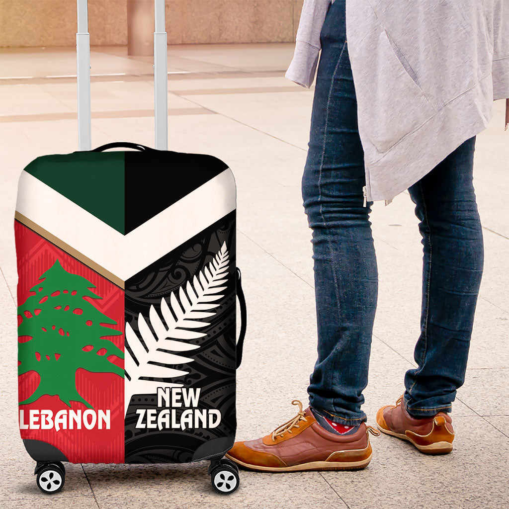 Rugby New Zealand and Lebanon Luggage Cover All Black Cedars Together