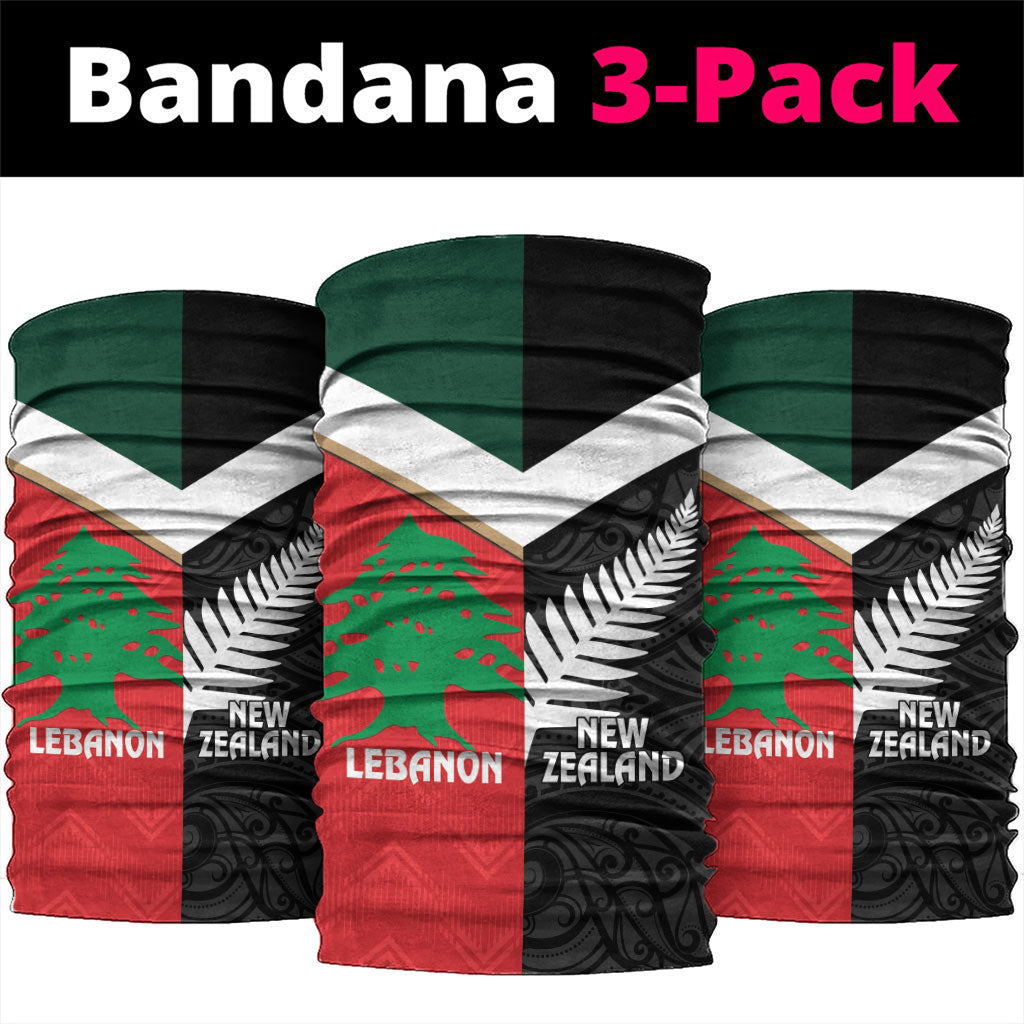 Rugby New Zealand and Lebanon Neck Gaiter All Black Cedars Together