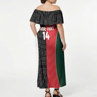 Custom Rugby New Zealand and Lebanon Off Shoulder Maxi Dress All Black Cedars Together