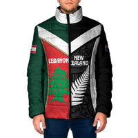 Custom Rugby New Zealand and Lebanon Padded Jacket All Black Cedars Together