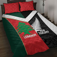 Rugby New Zealand and Lebanon Quilt Bed Set All Black Cedars Together