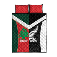 Rugby New Zealand and Lebanon Quilt Bed Set All Black Cedars Together