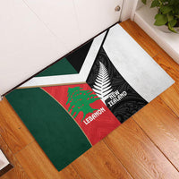 Rugby New Zealand and Lebanon Rubber Doormat All Black Cedars Together