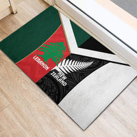 Rugby New Zealand and Lebanon Rubber Doormat All Black Cedars Together