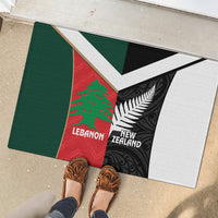 Rugby New Zealand and Lebanon Rubber Doormat All Black Cedars Together