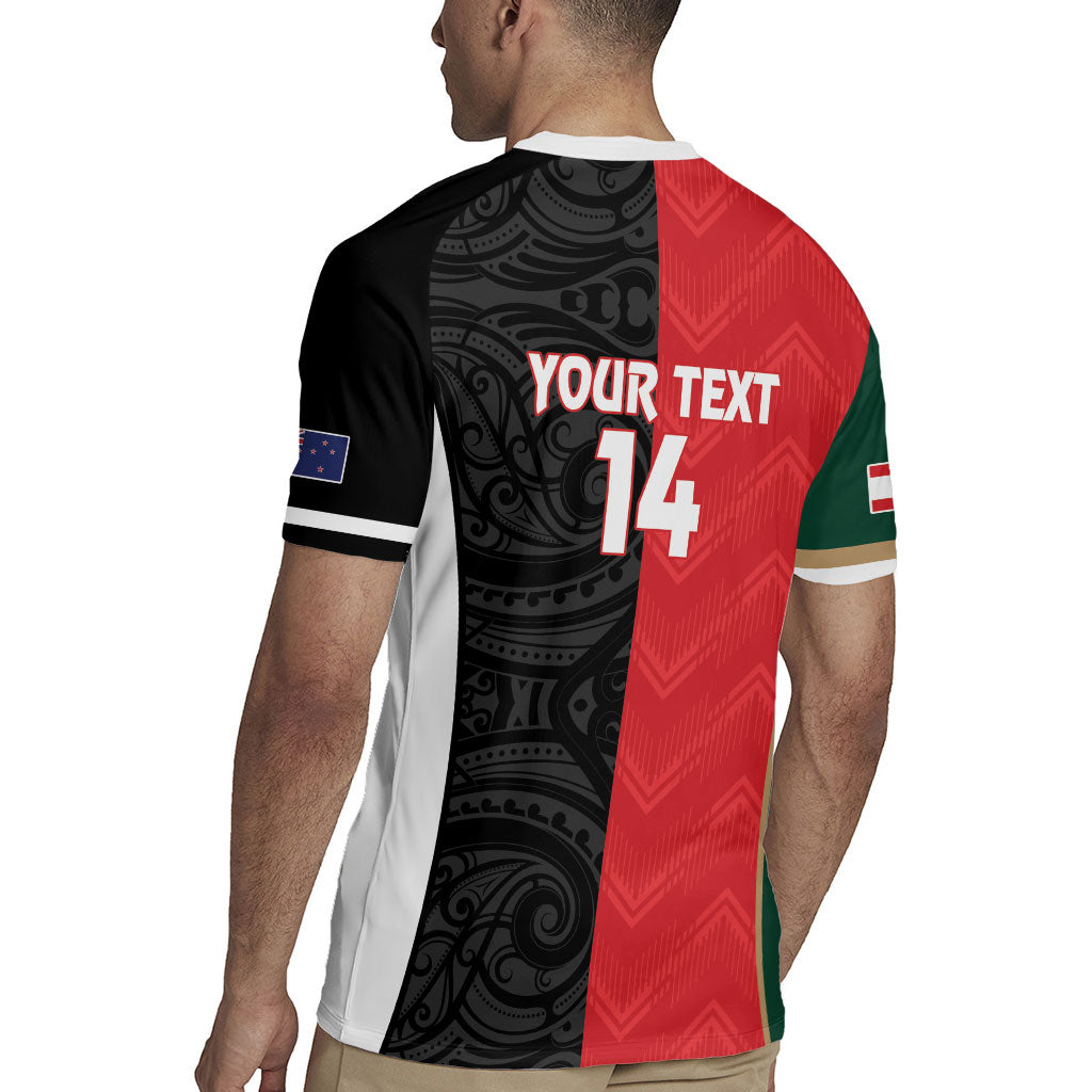 Custom Rugby New Zealand and Lebanon Rugby Jersey All Black Cedars Together