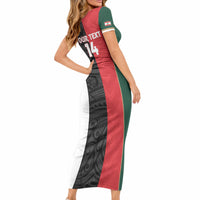 Custom Rugby New Zealand and Lebanon Short Sleeve Bodycon Dress All Black Cedars Together