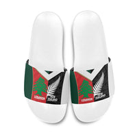 Rugby New Zealand and Lebanon Slide Sandals All Black Cedars Together
